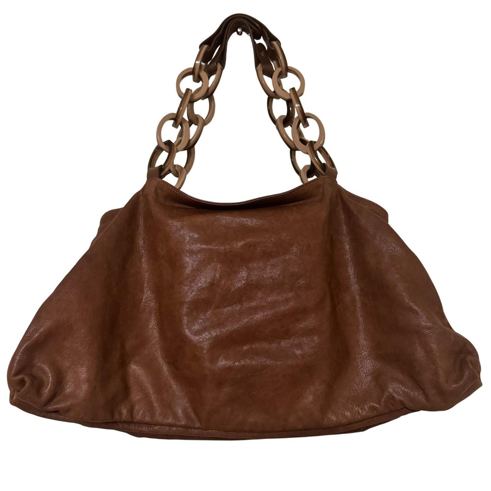 Marni 2000s Brown Leather Chain Shoulder Bag – Italian Designer Classic - Picture 3 of 16